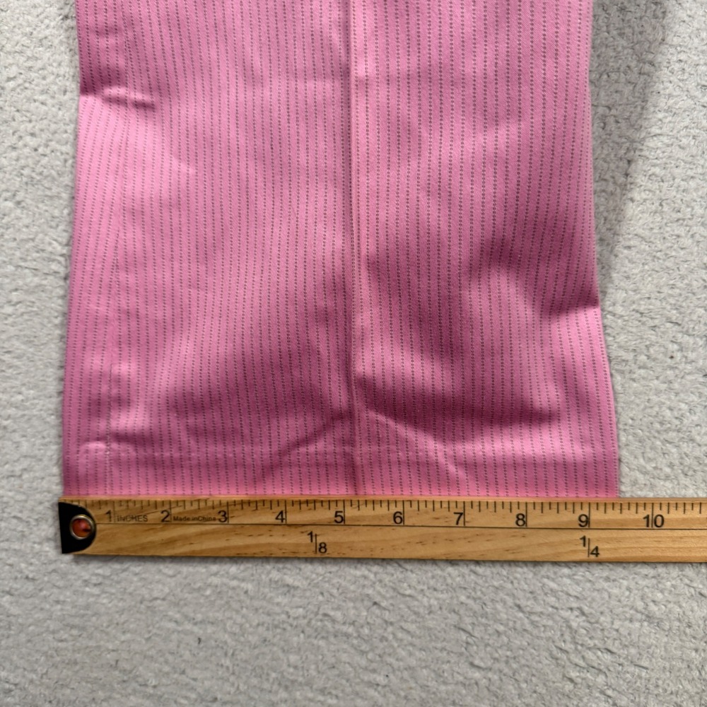 Vintage Y2K Express Editor Pants Womens 0 Pink Pinstripe Low Rise Flare Career - Picture 8 of 8